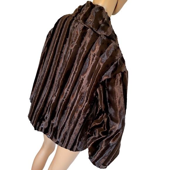 COLLECTION BY HARVE BENARD  | FAUX FUR DARK BROWN EVENING SWING JACKET  SZ 10 - Picture 5 of 14